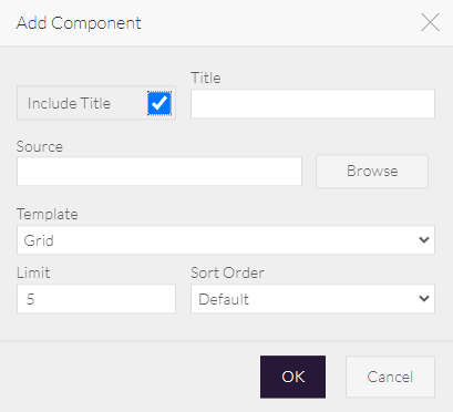 component dialog
